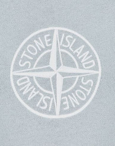 Stone Island Roll Trim Embroidered Logo Sweatshirt in Baby Blue