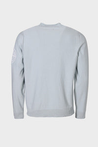 Stone Island Roll Trim Embroidered Logo Sweatshirt in Baby Blue