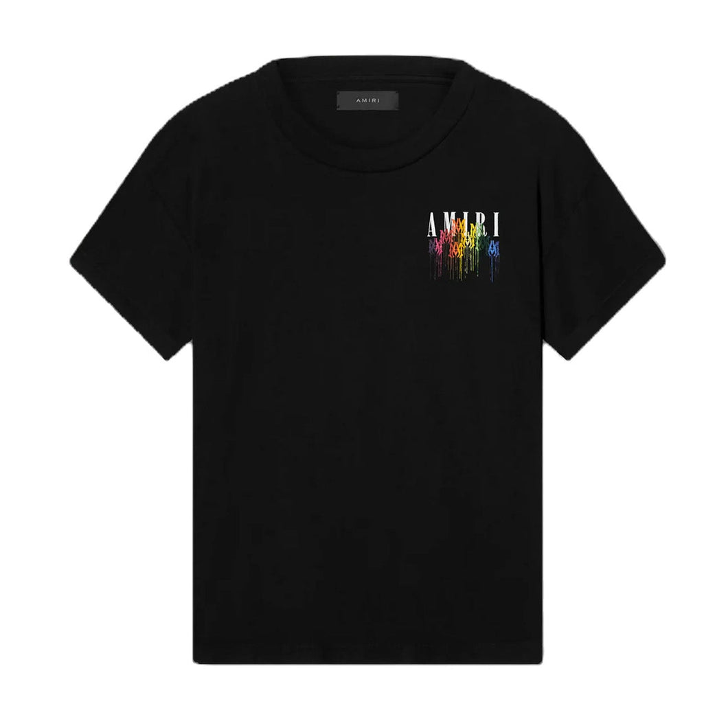 Amiri Drip Rainbow Logo T-Shirt Black