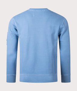 Cp Company Brushed Emerized Resist Dyed Lens Sweatshirt in Riviera Blue (Pre-Order: Due Approx. 28th Feb)