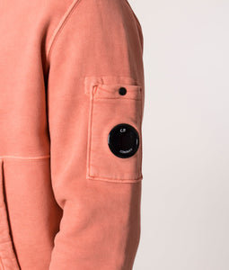 Cp Company Garment Dyed Overhead Lens Hoodie In Cedar Wood (Pre-Order: Due Approx. 28th Feb)