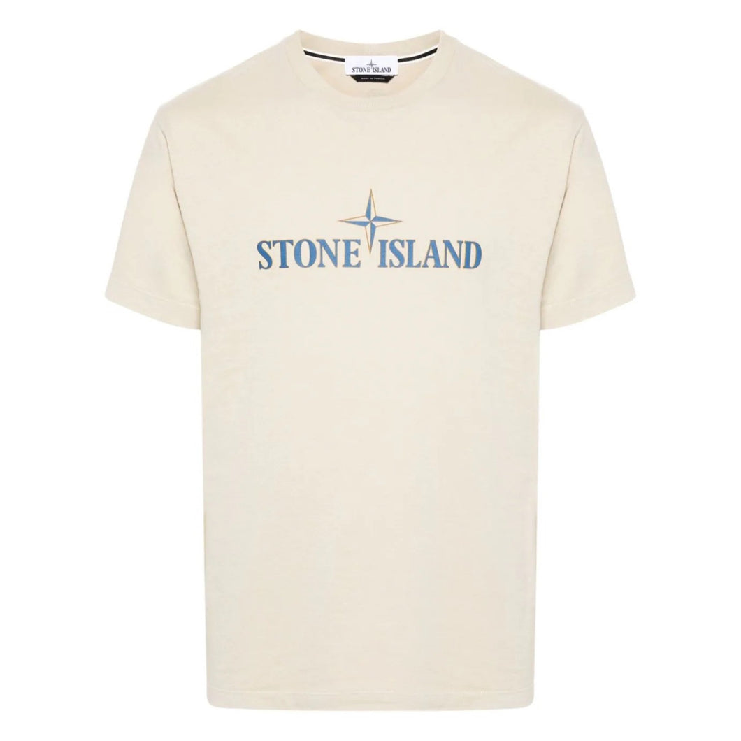 Stone Island Compass Big Logo T-Shirt In Stucco