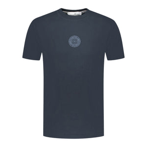 Stone Island Compass Rubber Logo T-Shirt In Navy