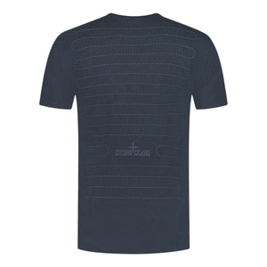 Stone Island Compass Rubber Logo T-Shirt In Navy