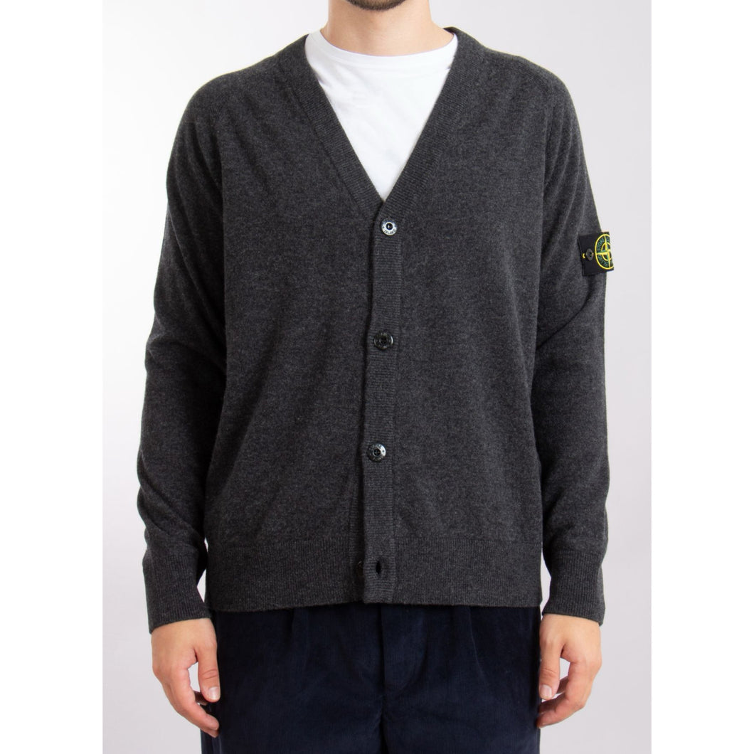 Stone Island RWS Wool Cardigan In Charcoal