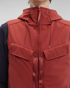 Cp Company Mixed Shell-R Goggle Gillet In Red