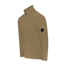 Load image into Gallery viewer, Cp Company Light Fleece Quarter Zip Lens Sweatshirt in Butternut Brown
