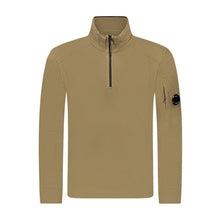 Load image into Gallery viewer, Cp Company Light Fleece Quarter Zip Lens Sweatshirt in Butternut Brown
