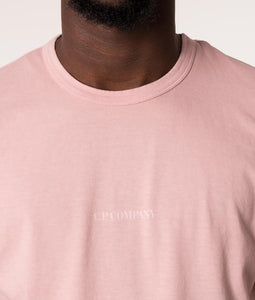 Cp Company 24/1 Jersey Logo T-Shirt In Pale Mauve