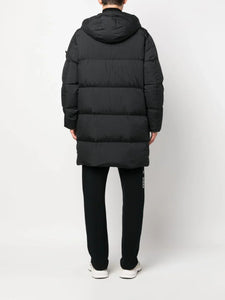 Stone Island Garment Dyed Crinkle Reps R-Ny Down Coat in Black