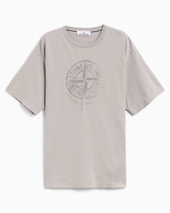 Stone Island Compass Print Logo T-Shirt in Grey