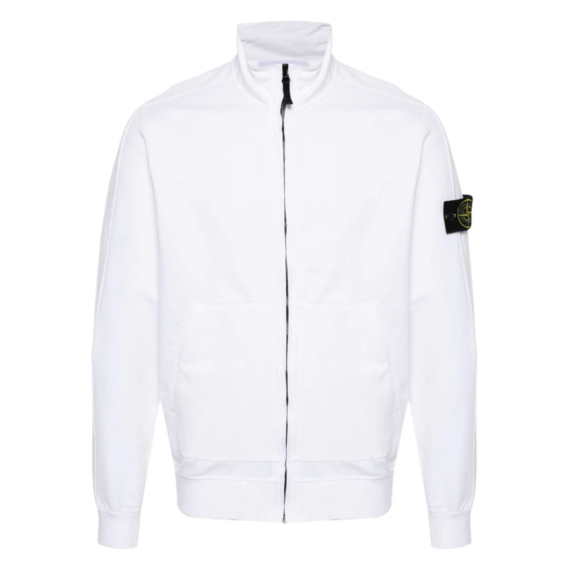 White stone island zip hoodie sale