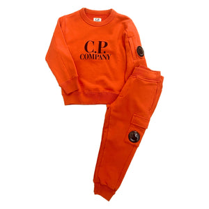 Cp Company Junior Logo Lens Tracksuit In Harvest Pumpkin