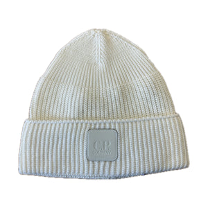 Cp Company Metropolis Knit Beanie in White