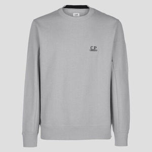 Cp Company Diagonal Raised Embroidered Logo Sweatshirt Flint Grey