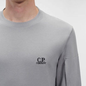 Cp Company Diagonal Raised Embroidered Logo Sweatshirt Flint Grey