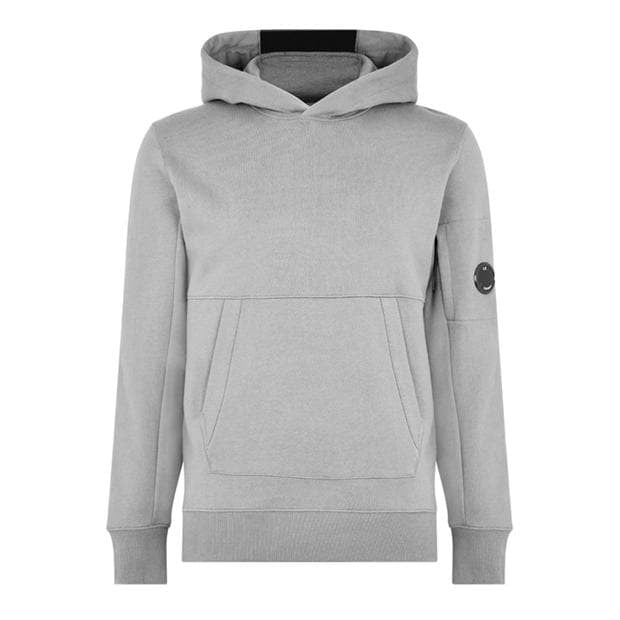 Cp Company Heavy Lens Overhead Hoodie In Griffin Grey