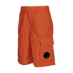 Cp Company Junior Chrome - R Lens Cargo Shorts In Harvest Pumpkin