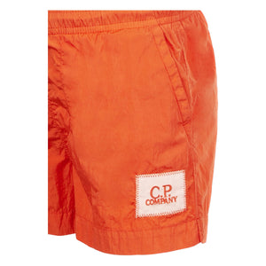 Cp Company Junior Chrome - R Patch Logo Swim Shorts In Harvest Pumpkin