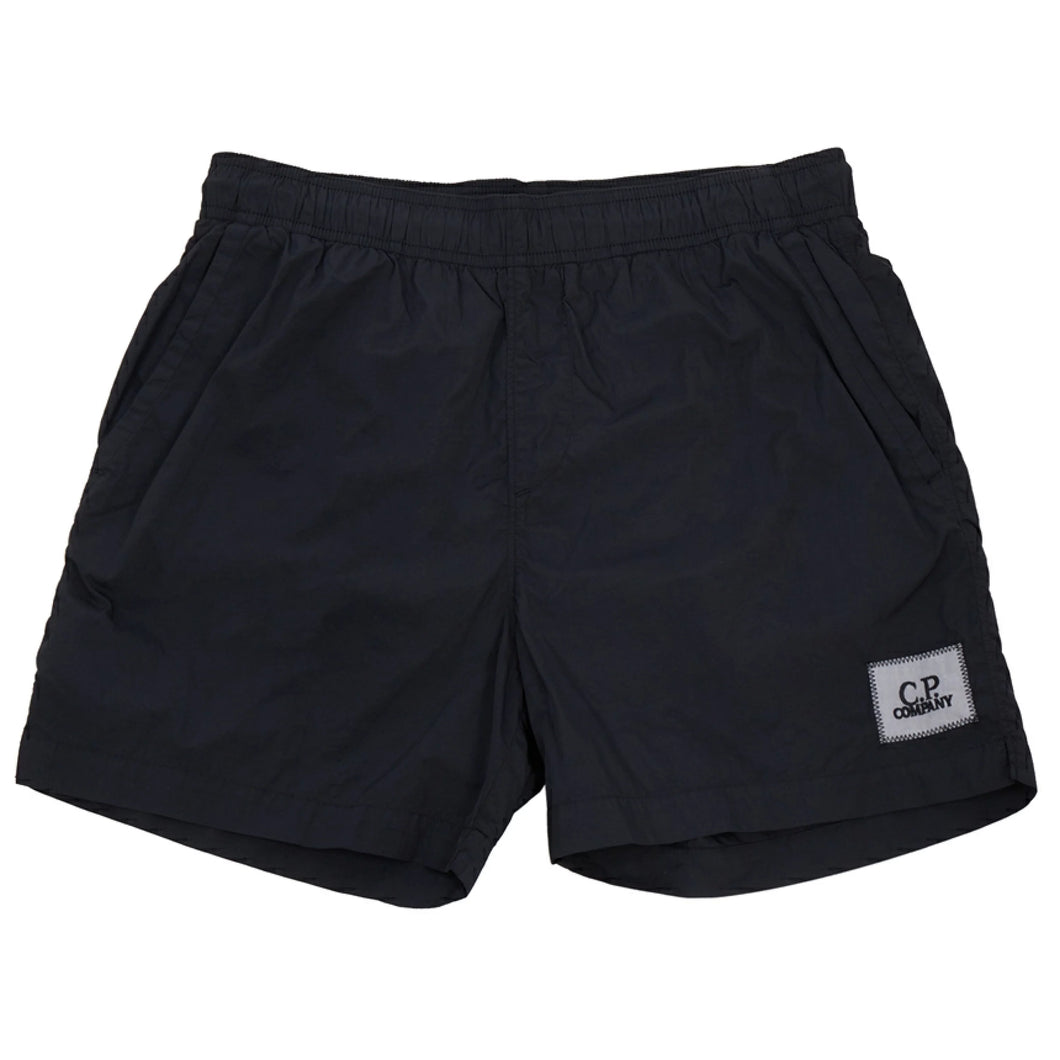 Cp Company Junior Chrome - R Patch Logo Swim Shorts In Black