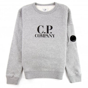 Cp Company Junior Big Logo Lens Crewneck Sweatshirt in Grey