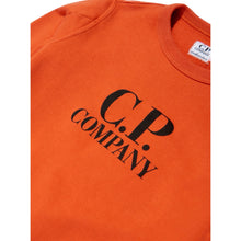 Load image into Gallery viewer, Cp Company Junior Big Logo Lens Crewneck Sweatshirt in Harvest Pumpkin
