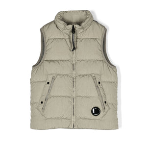 Cp Company Junior Lens Padded Gilet in Silver Sage