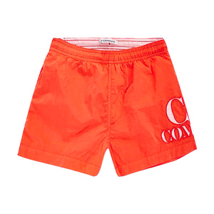 Cp Company Junior Big Logo Swimshorts In Fiery Red