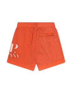 Cp Company Junior Big Logo Swimshorts In Harvest Pumpkin (Pre Order - Due Approx. 21st November)