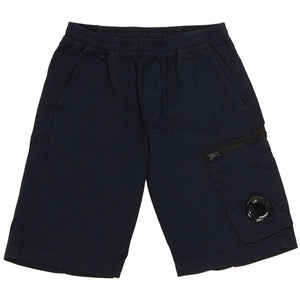 Cp Company Junior Stretch Gabardine Bermuda Cargo Shorts in Navy