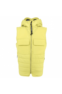 Cp Company Junior Shell-R Mixed Padded Goggle Gilet In Golden Palm