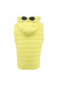 Cp Company Junior Shell-R Mixed Padded Goggle Gilet In Golden Palm