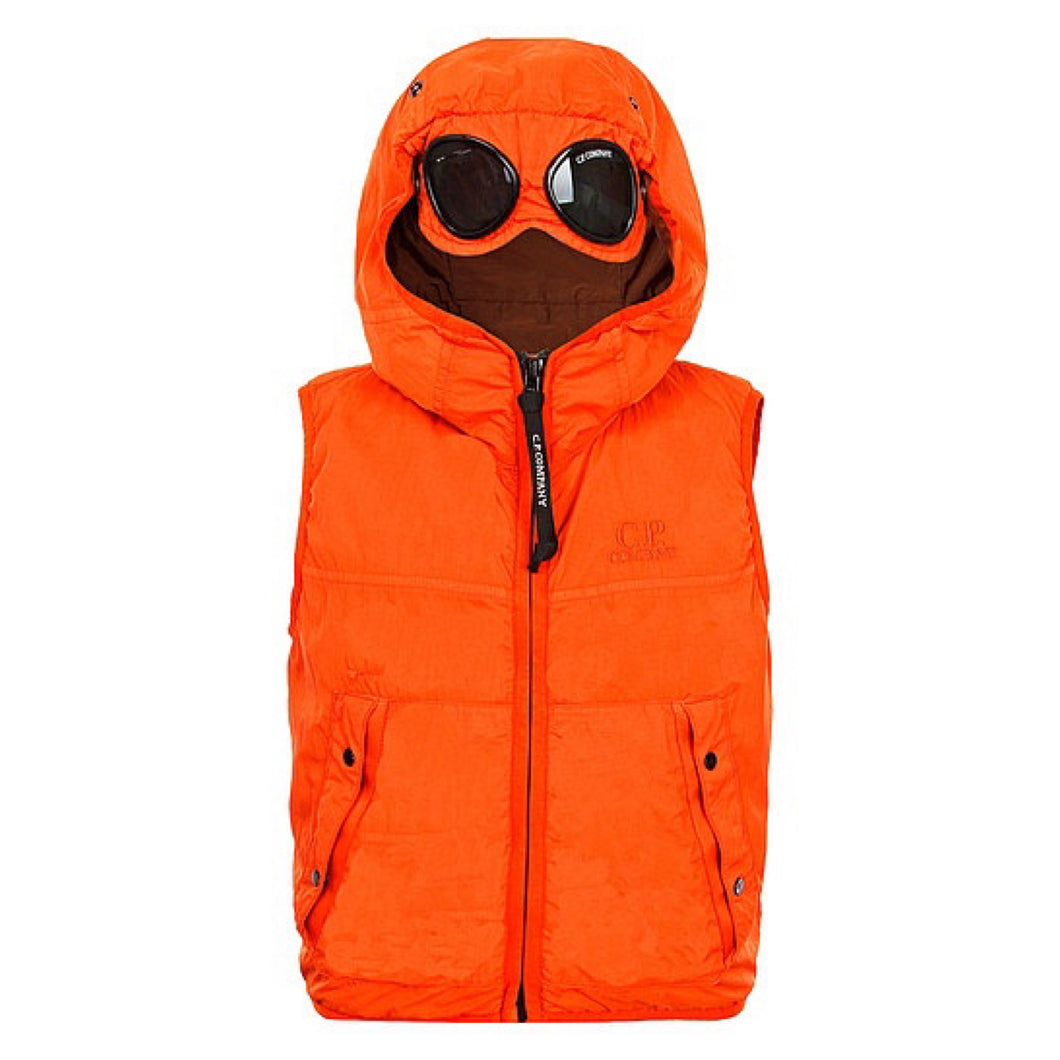 Cp Company Junior Cr-L Embroidered Logo Goggle Gilet in Harvest Pumpkin