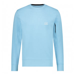 Cp Company Diagonal Raised Embroidered Logo Sweatshirt in Sky Blue