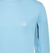 Load image into Gallery viewer, Cp Company Diagonal Raised Embroidered Logo Sweatshirt in Sky Blue
