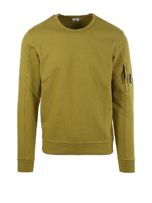 Cp Company Lens Light Fleece Sweatshirt In Moss Green