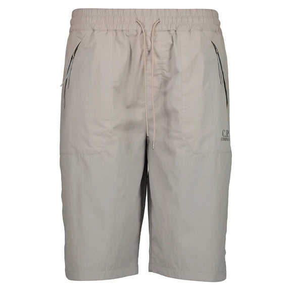 Cp Company Dyshell Logo Bermuda Shorts in Griffin Grey