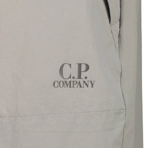 Cp Company Dyshell Logo Bermuda Shorts in Griffin Grey