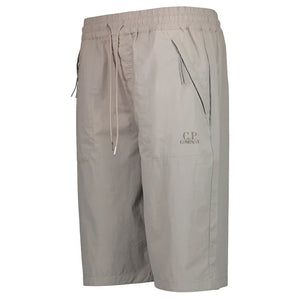 Cp Company Dyshell Logo Bermuda Shorts in Griffin Grey