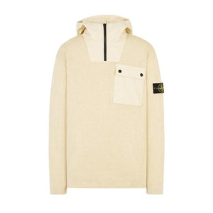 Stone Island Mixed Hooded Cotton Knit Natural Beige