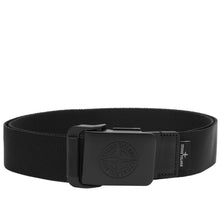 Load image into Gallery viewer, Stone Island Webbed Compass Logo Canvas Belt in Black
