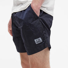 Load image into Gallery viewer, Cp Company Flattt Nylon Patch Logo Swimshorts in Navy
