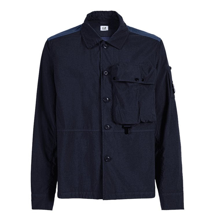 Cp Company Taylon P Button Up Overshirt in Navy