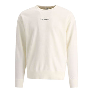 Cp Company Light Fleece Logo Sweatshirt in White