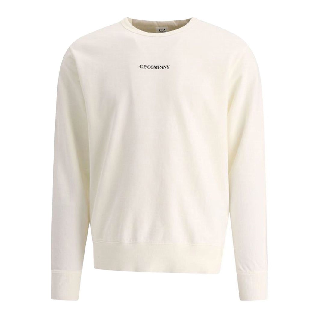 Cp Company Light Fleece Logo Sweatshirt in White