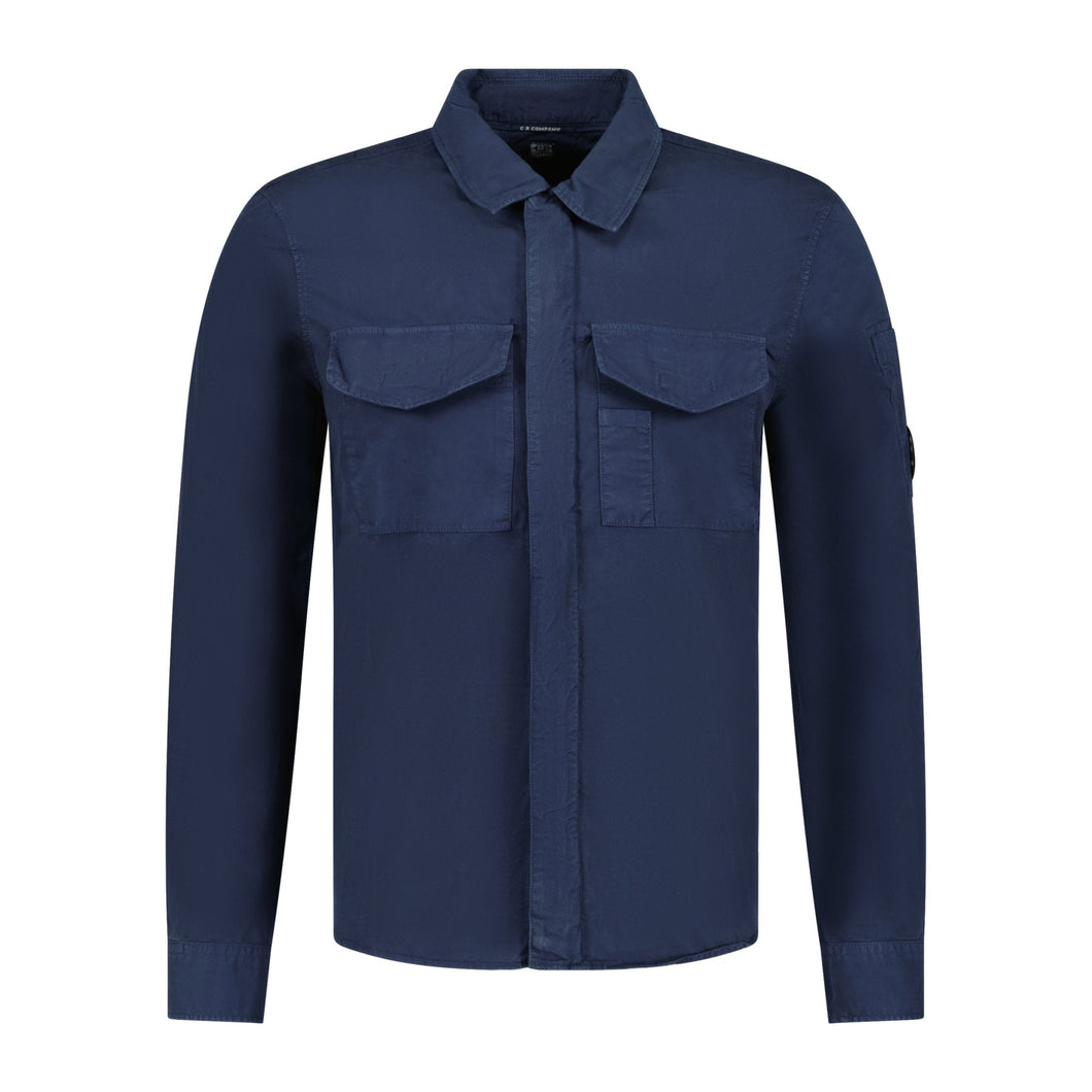 Cp Company Gabardine Lens Shirt In Navy