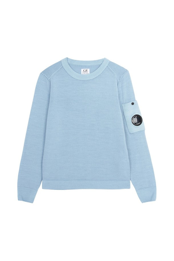 Cp Company Junior Fine Wool Knit In Blue 051