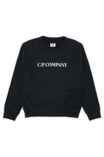 Load image into Gallery viewer, Cp Company Junior Mixed Pocket Big Logo Sweatshirt In Black 023
