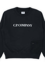 Load image into Gallery viewer, Cp Company Junior Mixed Pocket Big Logo Sweatshirt In Black 023
