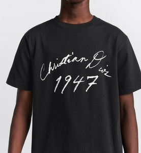 Dior 1947 Handwritten Relaxed Fit T-Shirt In Black